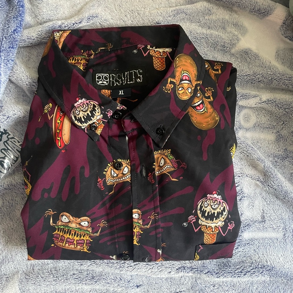RSVLTS Men's Black and Purple Graphic Shirt